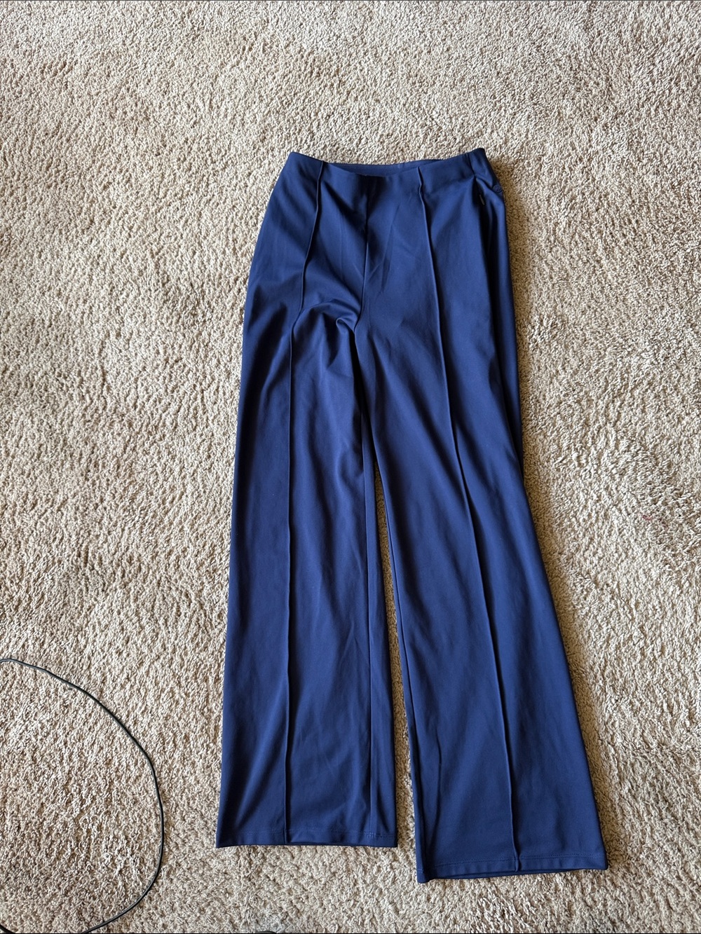 Women's Navy Wide-Leg Ponte Pants